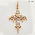 14KY+W 2.35CTW DRIPPING DIAMOND POINTED CROSS - Norma's Jewelry