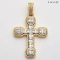 14KWY 3.05 CTW DIAMOND 2-TONE CROSS PENDANT - Norma's Jewelry