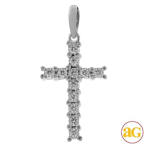 14KW 0.40CTW DIAMOND 12-STONE CROSS PENDANT - Norma's Jewelry