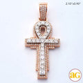 14KR+W 3.00CTW DIAMOND 3-D ANKH CROSS PENDANT - Norma's Jewelry