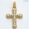 14KY+W 1.85CTW DIAMOND CROSS W/ROUNDED CLUSTERS - Norma's Jewelry