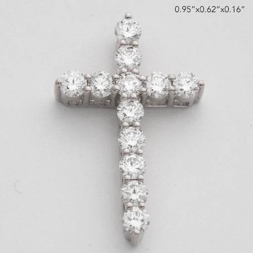 14K 1.10CTW DIAMOND 11 STONE 3-PRONG CROSS - Norma's Jewelry