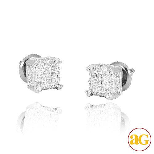 10KW 0.30CTW DIAMOND DICE MICRO PAVE EARRINGS - Norma's Jewelry
