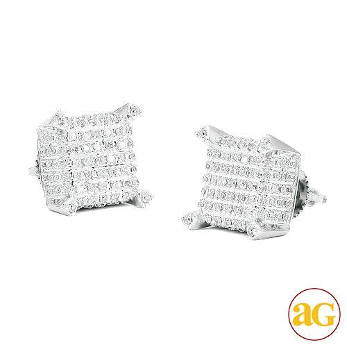 10KW 0.65CTW DIAMOND DICE MICRO PAVE EARRINGS - Norma's Jewelry