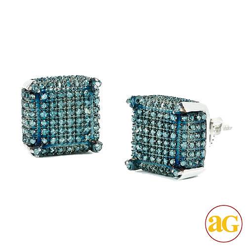 10KW 0.85CTW BLUE DIAMOND DICE EARRINGS - Norma's Jewelry