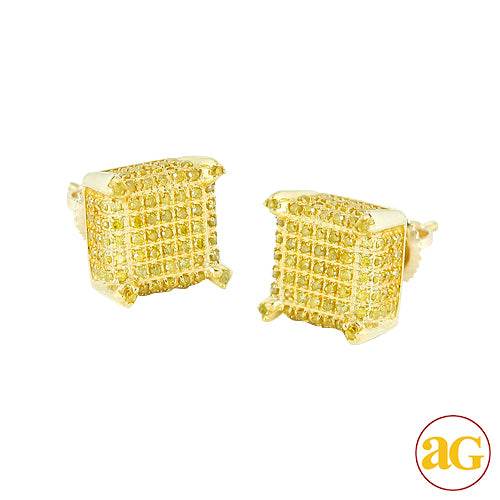 10KY 0.75CTW YELLOW DIAMOND DICE EARRINGS - Norma's Jewelry