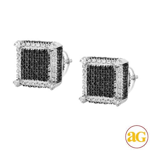 10KW 0.65CTW BLACK & WHITE DIAMOND DICE EARRINGS - Norma's Jewelry