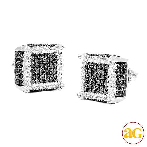 10KW 0.85CTW BLACK & WHITE DIAMOND DICE EARRINGS - Norma's Jewelry