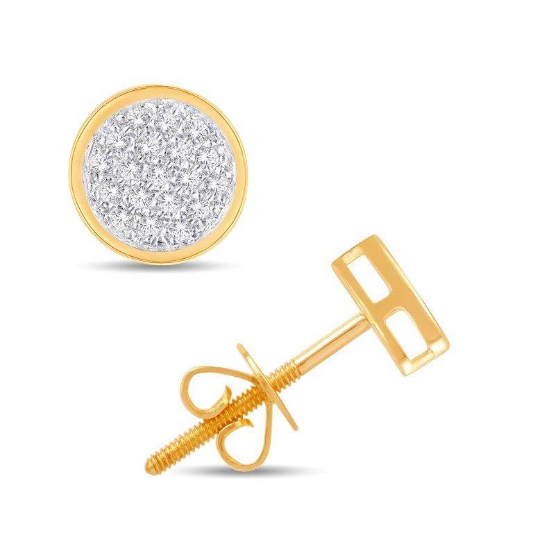 10 Karat Yellow Gold 0.10 Carat Diamonds Round Earrings-0126032-YG - Norma's Jewelry