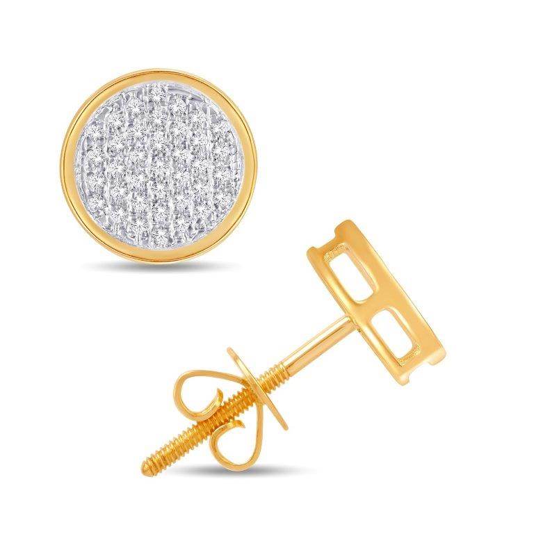 10 Karat Yellow Gold 0.14 Carat Diamonds Round Earrings-0126037-YG - Norma's Jewelry