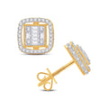 10 Karat Yellow Gold 0.49 Carat Diamonds Halo Cushion Frame Earrings-0126259-YG - Norma's Jewelry