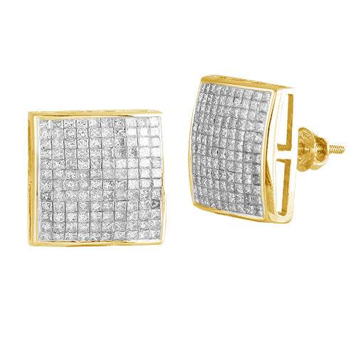 14KY 2.25CTW PC DIAMOND SQUARE DOME EARRINGS - Norma's Jewelry