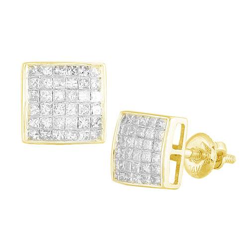 14KY 0.60TW SQUARE DOME EARRINGS - Norma's Jewelry