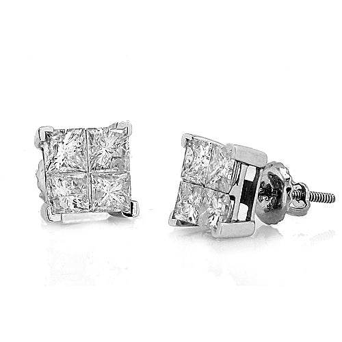 14KW 2.00CTW 4-STONE EARRINGS - Norma's Jewelry