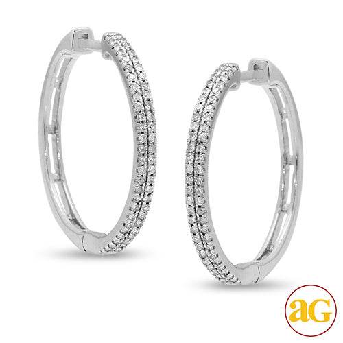 14KW 0.33CTW DIAMOND HOOP EARRINGS - Norma's Jewelry