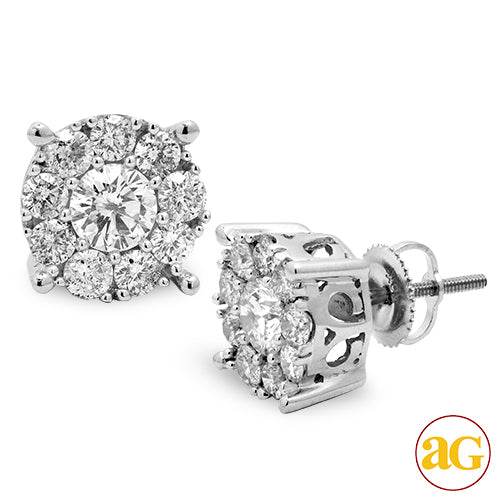 14KW 2.00CTW DIAMOND FLEUR STUD EARRINGS - Norma's Jewelry