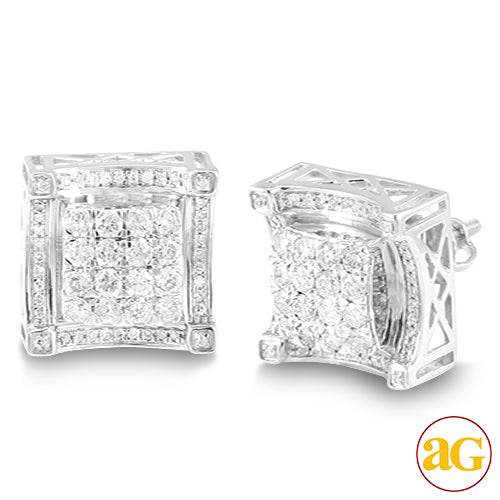 10KW 1.10CTW DIAMOND EARRIGNS - SQUARE HEAD WITH U - Norma's Jewelry
