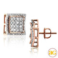 10KR 1.05CTW DIAMOND SQUARE SHAPE CONCAVE 3-D EARR - Norma's Jewelry