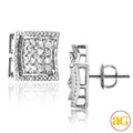 10KW 1.00CTW DIAMOND SQUARE SHAPE CONCAVE 3-D EARR - Norma's Jewelry