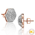 10KR 1.00CTW DIAMOND 6-SIDED DOME EARRINGS - Norma's Jewelry