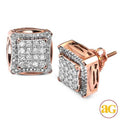10KR 0.75CTW DIAMOND 3-D EARRINGS WITH SQUARE HEAD - Norma's Jewelry