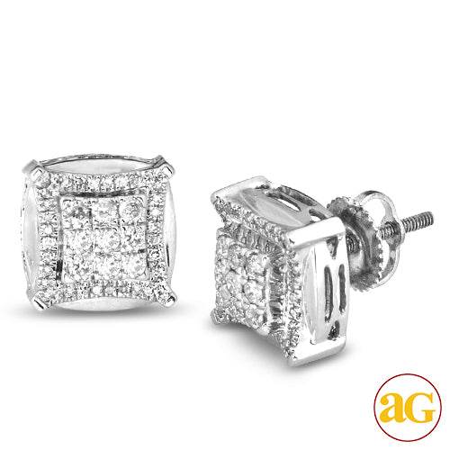 10KW 0.50CTW DIAMOND 3-D EARRINGS WITH SQUARE HEAD - Norma's Jewelry