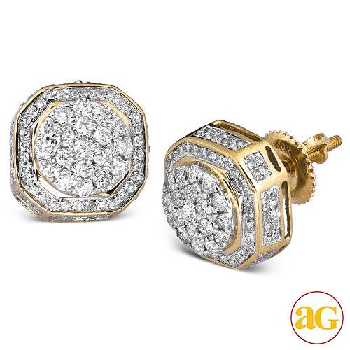 10KY 0.75CTW DIAMOND EARRINGS - ROUND HEAD WITH ST - Norma's Jewelry