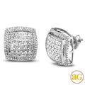 10KW 0.75CTW DIAMOND SQUARE SHAPE 3-D EARRINGS - Norma's Jewelry