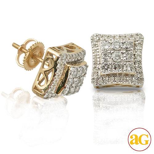 10KY 0.75CTW DIAMOND 3-D KITE SHAPE EARRINGS - Norma's Jewelry