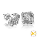 10KW 1.00CTW DIAMOND 3-D SQUARE CONCAVE EARRINGS W - Norma's Jewelry