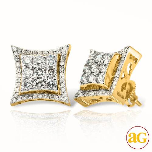 10KY 1.00CTW DIAMOND 3-D POINTED KITE SHAPE EARRIN - Norma's Jewelry