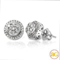 10KW 0.50CTW DIAMOND ROUND 3-D DOME CLUSTER EARRIN - Norma's Jewelry