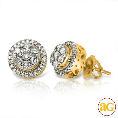 10KY 0.50CTW DIAMOND ROUND 3-D DOME CLUSTER EARRIN - Norma's Jewelry