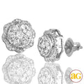 10KW 1.65CTW DIAMOND 3-D ROUND DOME CLUSTER EARRIN - Norma's Jewelry