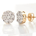 10KY 0.50CTW DIAMOND V-PRONG FLOWER EARRINGS - FAN - Norma's Jewelry