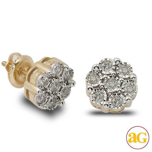 10KY 0.35CTW DIAMOND PRONG FLOWER EARRINGS - FANOO - Norma's Jewelry