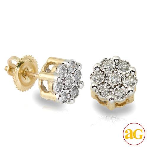 10KY 0.50CTW DIAMOND PRONG FLOWER EARRINGS - FANOO - Norma's Jewelry