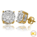 10KY 1.00CTW DIAMOND FLUER EARRING STUDS - FANOOK - Norma's Jewelry