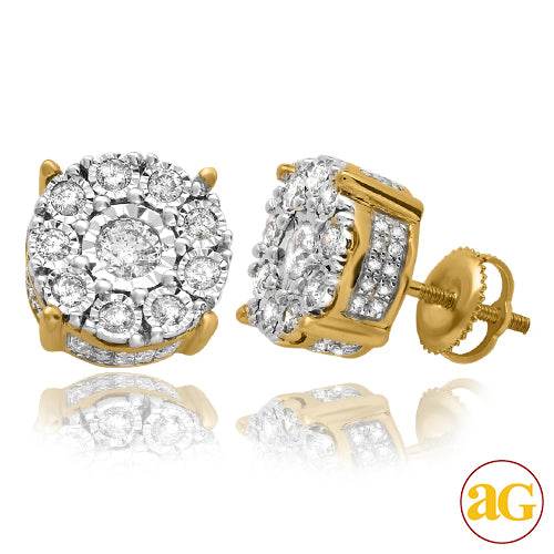 10KY 1.00CTW DIAMOND FLUER EARRING STUDS - FANOOK - Norma's Jewelry