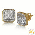 10KY 0.75CTW DIAMOND RAISED SQUARE EARRINGS - 8-SI - Norma's Jewelry