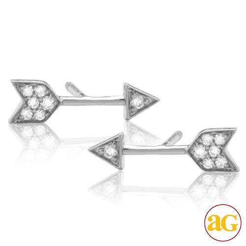 14KW 0.15CTW DIAMOND ARROW EARRING STUDS - Norma's Jewelry