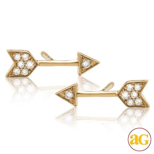 14KY 0.15CTW DIAMOND ARROW EARRING STUDS - Norma's Jewelry