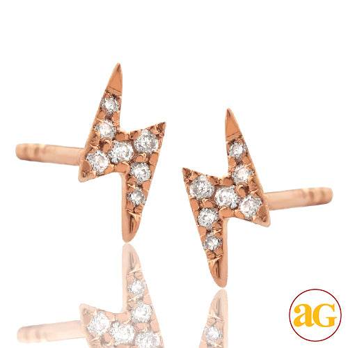 14KR 0.05CTW DIAMOND LIGHTNING BOLT EARRING STUDS - Norma's Jewelry