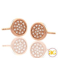 14KR 0.10CTW DIAMOND FLAT DISC EARRING STUDS - Norma's Jewelry