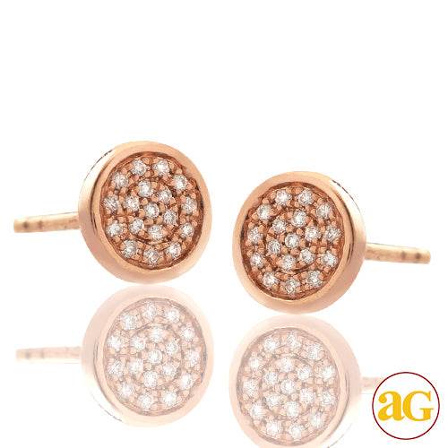14KR 0.10CTW DIAMOND FLAT DISC EARRING STUDS - Norma's Jewelry