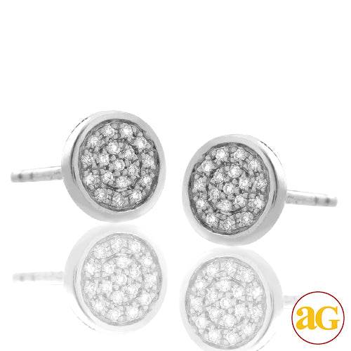 14KW 0.10CTW DIAMOND FLAT DISC EARRING STUDS - Norma's Jewelry