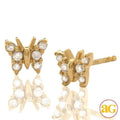 14KY 0.10CTW DIAMOND BUTTERFLY EARRING STUDS - Norma's Jewelry