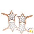 14KR 0.10CTW DIAMOND FLAT STAR EARRING STUDS - Norma's Jewelry