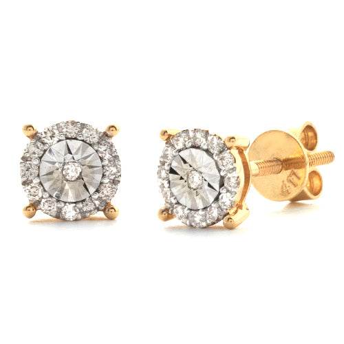 10KY 0.20CTW ILLUSION DIAMOND ROUND STUD EARRINGS - Norma's Jewelry