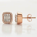 14KR+W 0.80CTW BAGUETTE DIAMOND EARRING STUDS - Norma's Jewelry